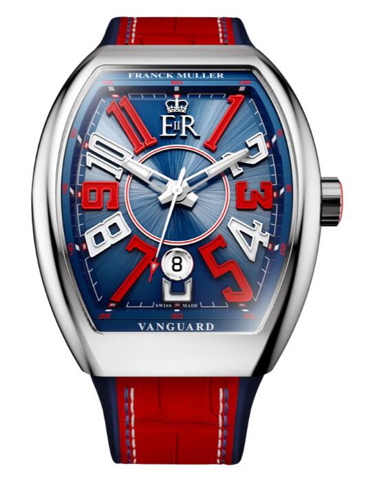 Best Franck Muller Vanguard Queen Elizabeth II Platinum Jubilee V45 SC DT J70 (BL) Replica Watch